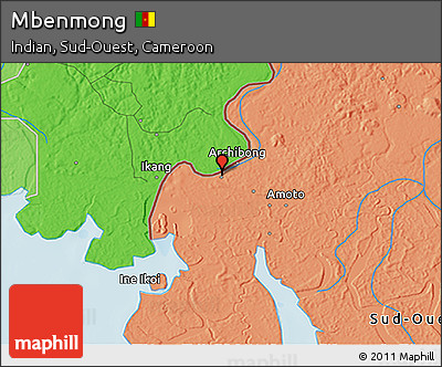 Political 3D Map of Mbenmong