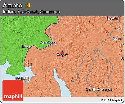 Political 3D Map of Amoto