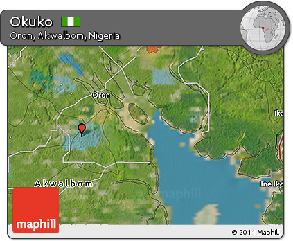 Satellite 3D Map of Okuko