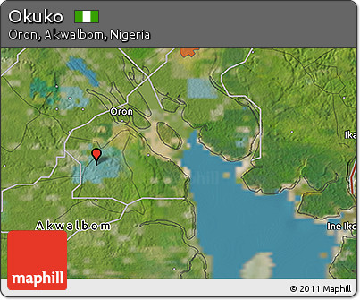 Satellite 3D Map of Okuko