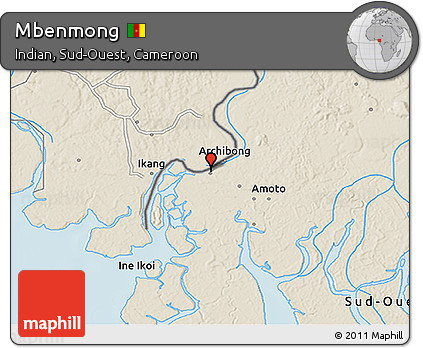 Shaded Relief 3D Map of Mbenmong
