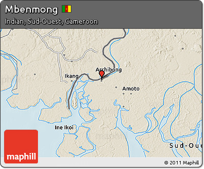 Shaded Relief 3D Map of Mbenmong