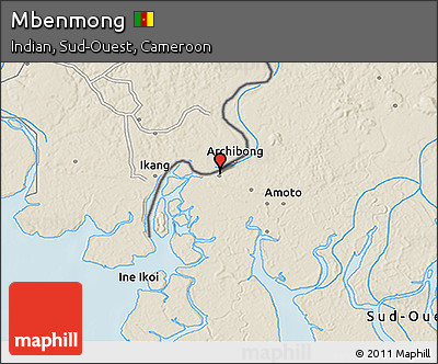 Shaded Relief 3D Map of Mbenmong