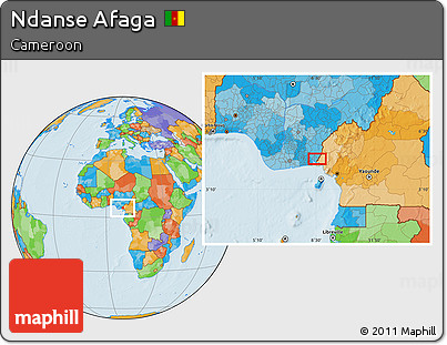 Political Location Map of Ndanse Afaga