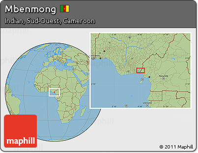 Savanna Style Location Map of Mbenmong