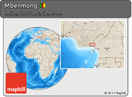 Shaded Relief Location Map of Mbenmong