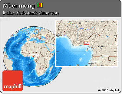 Shaded Relief Location Map of Mbenmong