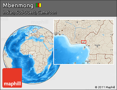 Shaded Relief Location Map of Mbenmong