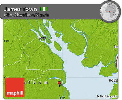 Physical Map of James Town