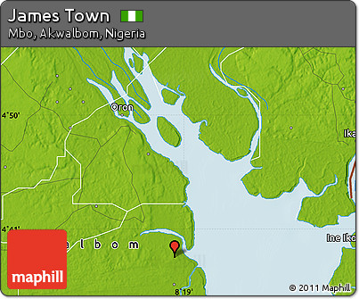 Physical Map of James Town