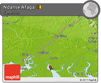 Physical Panoramic Map of Ndanse Afaga