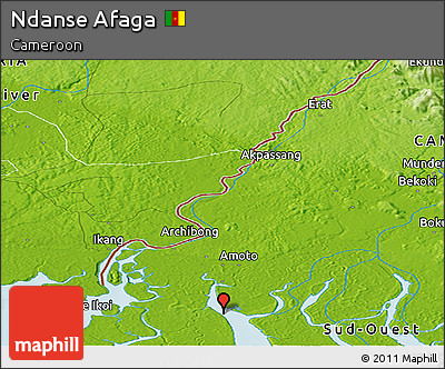 Physical Panoramic Map of Ndanse Afaga