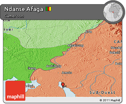 Political Panoramic Map of Ndanse Afaga