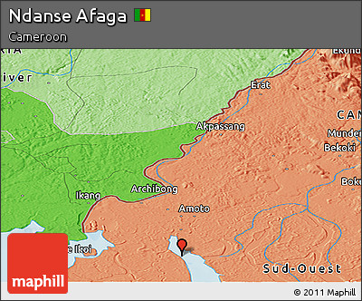 Political Panoramic Map of Ndanse Afaga