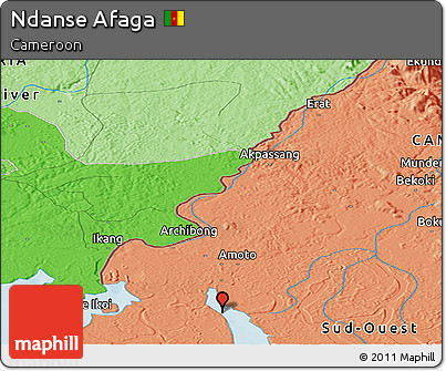 Political Panoramic Map of Ndanse Afaga