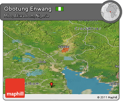 Satellite Panoramic Map of Obotung Enwang