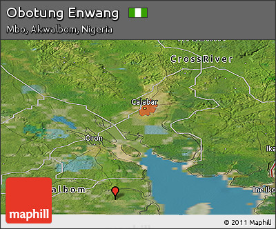 Satellite Panoramic Map of Obotung Enwang