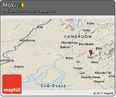 Shaded Relief Panoramic Map of Moki