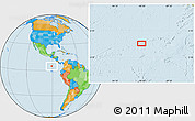 Political Location Map of the area around 4° 53' 57" N, 90° 52' 30" W