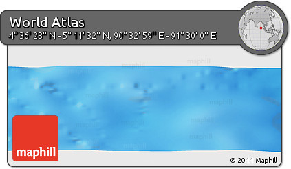 Physical Panoramic Map of the Area around 4° 53' 57" N, 91° 1' 30" E