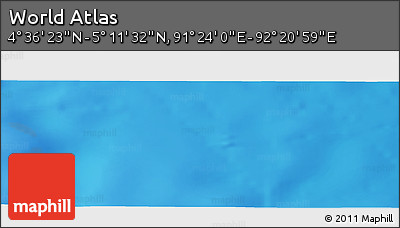 Physical Panoramic Map of the Area around 4° 53' 57" N, 91° 52' 30" E