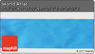 Physical Panoramic Map of the Area around 4° 53' 57" N, 91° 52' 30" E
