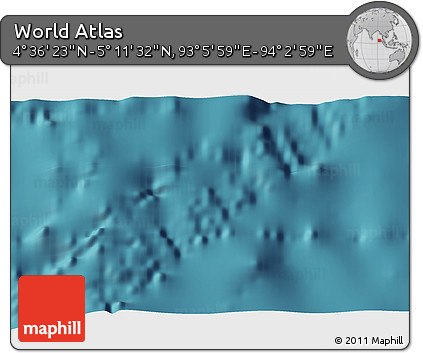 Satellite 3D Map of the Area around 4° 53' 57" N, 93° 34' 29" E