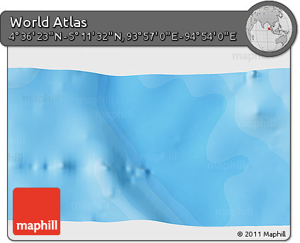 Political 3D Map of the Area around 4° 53' 57" N, 94° 25' 30" E