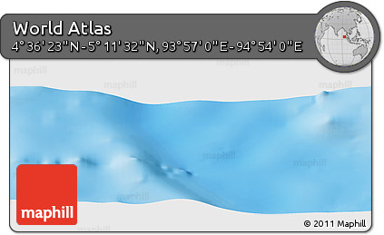 Shaded Relief Panoramic Map of the Area around 4° 53' 57" N, 94° 25' 30" E