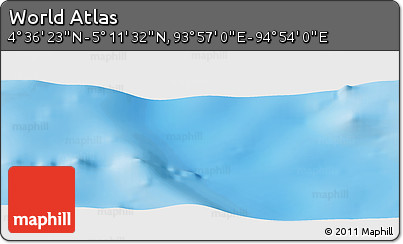 Shaded Relief Panoramic Map of the Area around 4° 53' 57" N, 94° 25' 30" E
