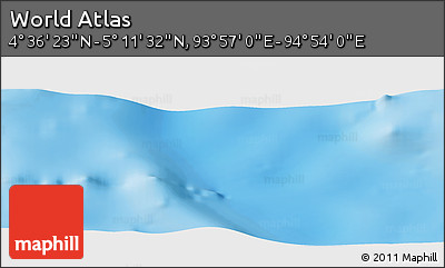 Shaded Relief Panoramic Map of the Area around 4° 53' 57" N, 94° 25' 30" E