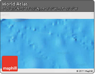 Physical 3D Map of the Area around 4° 53' 57" N, 97° 40' 30" W