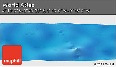Shaded Relief Panoramic Map of the Area around 4° 1' 30" S, 0° 46' 30" W