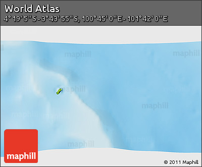 Physical 3D Map of the Area around 4° 1' 30" S, 101° 13' 29" E