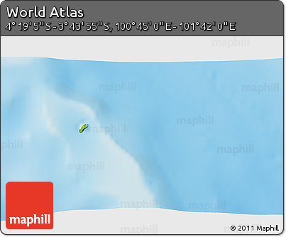 Physical 3D Map of the Area around 4° 1' 30" S, 101° 13' 29" E