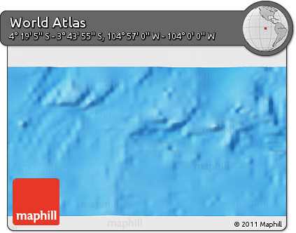 Physical 3D Map of the Area around 4° 1' 30" S, 104° 28' 29" W