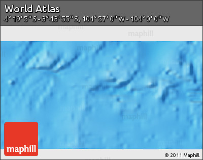 Physical 3D Map of the Area around 4° 1' 30" S, 104° 28' 29" W