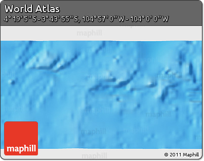 Physical 3D Map of the Area around 4° 1' 30" S, 104° 28' 29" W