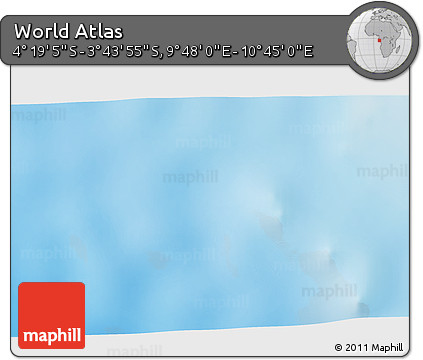 Physical 3D Map of the Area around 4° 1' 30" S, 10° 16' 30" E