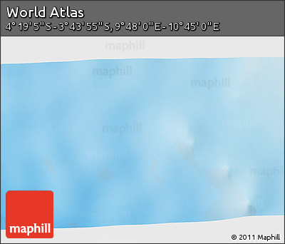 Physical 3D Map of the Area around 4° 1' 30" S, 10° 16' 30" E