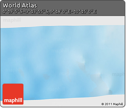 Physical 3D Map of the Area around 4° 1' 30" S, 10° 16' 30" E