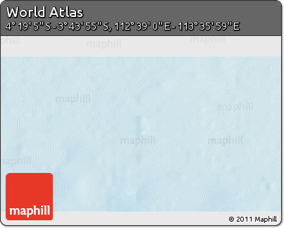 Physical 3D Map of the Area around 4° 1' 30" S, 113° 7' 30" E