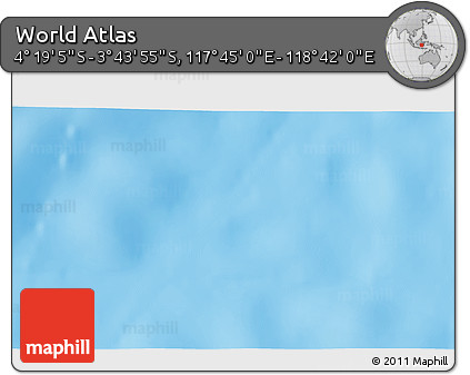 Physical 3D Map of the Area around 4° 1' 30" S, 118° 13' 29" E