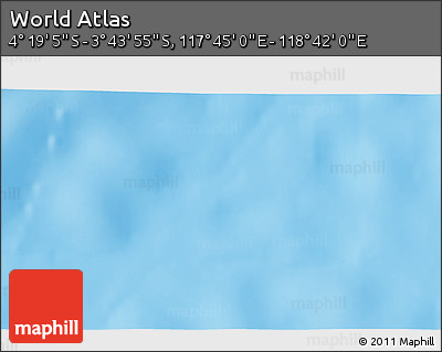 Physical 3D Map of the Area around 4° 1' 30" S, 118° 13' 29" E