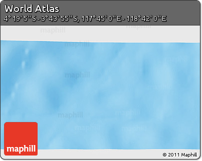 Physical 3D Map of the Area around 4° 1' 30" S, 118° 13' 29" E
