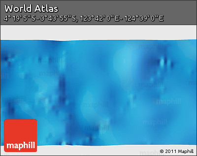 Physical 3D Map of the Area around 4° 1' 30" S, 124° 10' 30" E