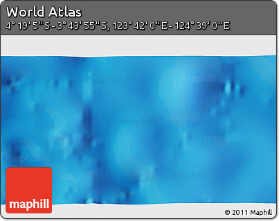 Physical 3D Map of the Area around 4° 1' 30" S, 124° 10' 30" E