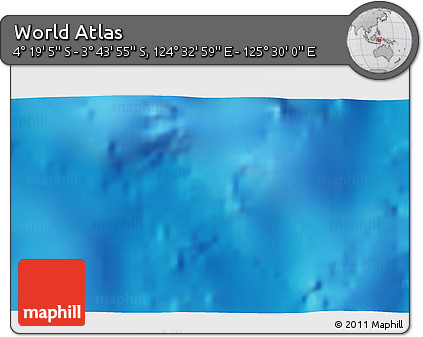 Physical 3D Map of the Area around 4° 1' 30" S, 125° 1' 30" E