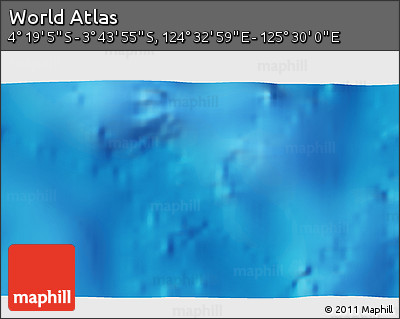 Physical 3D Map of the Area around 4° 1' 30" S, 125° 1' 30" E