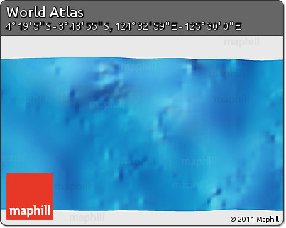 Physical 3D Map of the Area around 4° 1' 30" S, 125° 1' 30" E